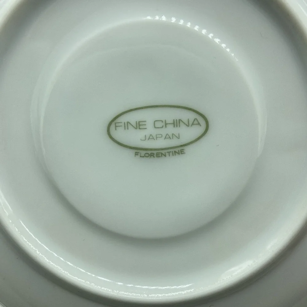 Sterling China Co. Florentine Cups & Saucers Set Of 3 Shabby Chic Cottagecore